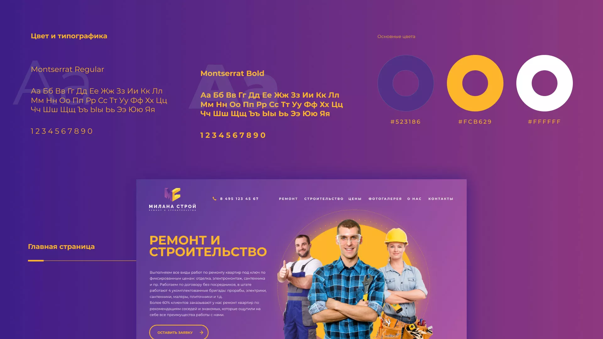 Разработка сайта строительной компании «Милана-Строй» в Соколе