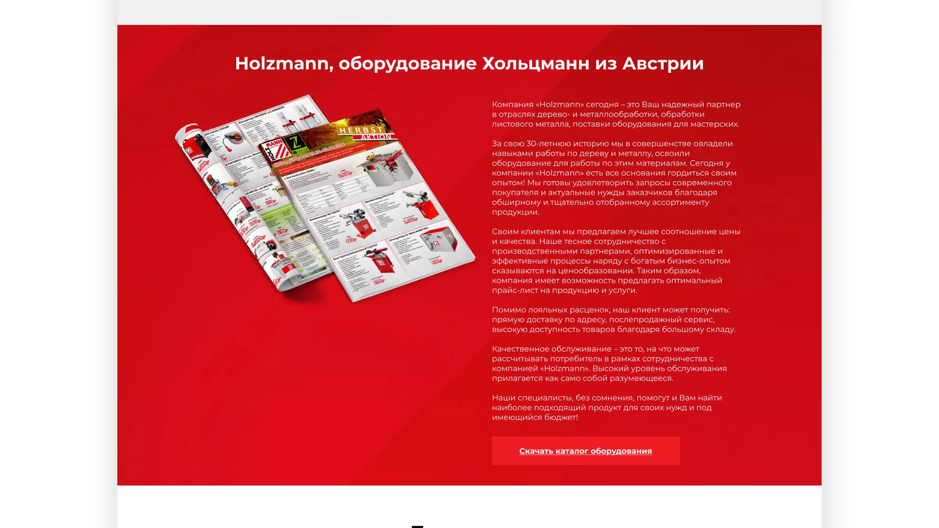 Создание сайта компании «HOLZMANN Maschinen GmbH» в Соколе